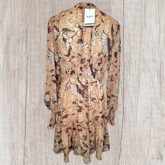 NWT OPT Degage Floral Boho Long Sleeve Dress Medium - Picture 4 of 15
